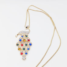 Long Crystal Colored Peacock Necklace