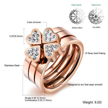 "Shamrock" Rose Gold Plated Cubic Zircon Three Sets Ring