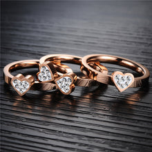 "Shamrock" Rose Gold Plated Cubic Zircon Three Sets Ring