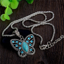 Turquoise Lovely Butterfly Pendant Necklace