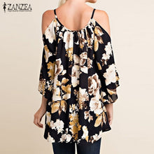 Off Shoulder Floral Print Sexy Blouses for Ladies (Size: S-5XL)