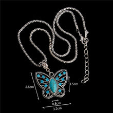 Turquoise Lovely Butterfly Pendant Necklace