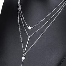 Lovely Gold/Silver Plated Pendant 3 Layers Chain Necklace for Women
