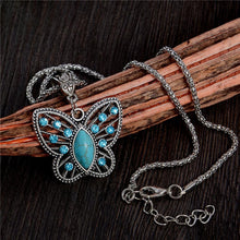 Turquoise Lovely Butterfly Pendant Necklace