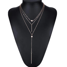 Lovely Gold/Silver Plated Pendant 3 Layers Chain Necklace for Women