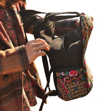Handmade Embroidery Ethnic Canvas Backpack For Women