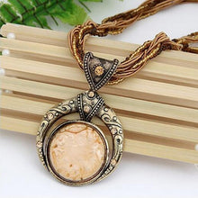 Multilayer Beads Chain Crystal Gem Grain Pendant Necklace