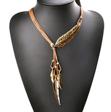 Feather Pattern Pendant Necklace For Women