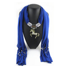 Horse Pendant Scarf with Tassel Beads