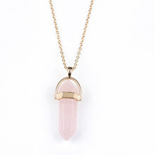 Gold Plated Natural Crystal Pendant With Necklace
