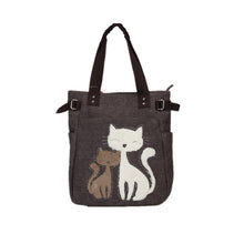 Women's Canvas Handbags with Cute Cat