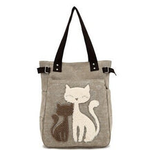 Women's Canvas Handbags with Cute Cat