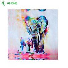 Elephant With Son Canvas Painting (Unframed)
