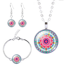 Mandala Flower Necklaces With Earrings & Bracelets