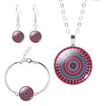 Mandala Flower Necklaces With Earrings & Bracelets