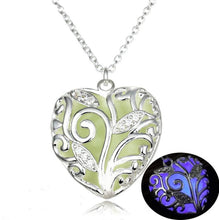 Turquoise Glow In the Dark Heart Necklace Pendant