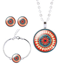 OM Symbol Necklace Stud Earring and Bracelet Bangle Sets