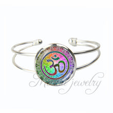 Mandala Open Cuff Bangle Sun And Moon Tibetan Sanskrit Om Symbol Bracelet