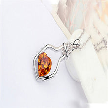 Ladies Crystal Pendant Necklace With Love Drift Bottles