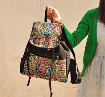 Backpack For Women with Original National Embroidery