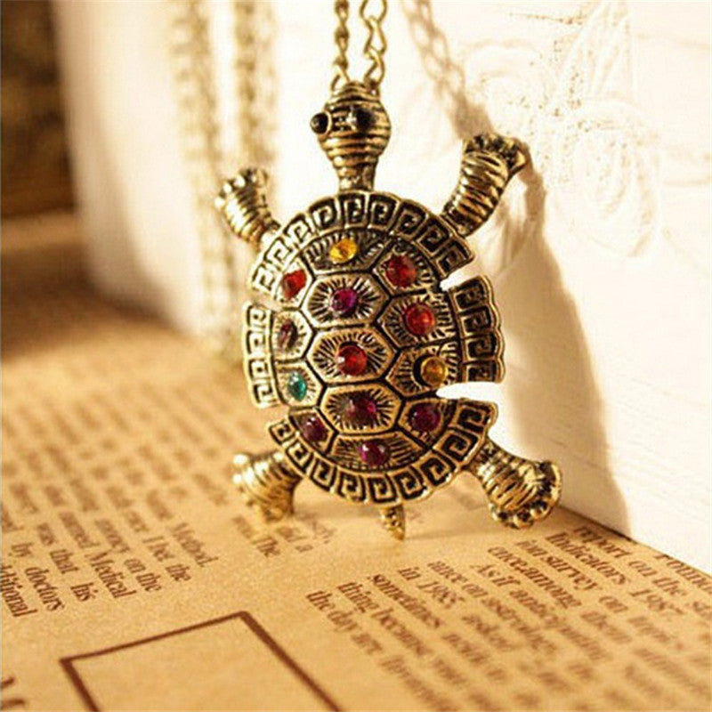 American Retro Jewelry Cute Tortoise Chain Necklace