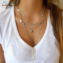 Women Multilayer Irregular Pendant Chain Necklace