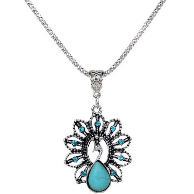 Bohemia Style Peacock Turquoise Necklace