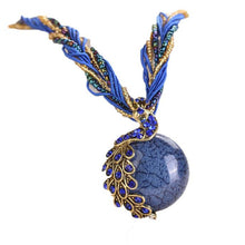 Women Rhinestone Peacock Pendant Statement Necklace