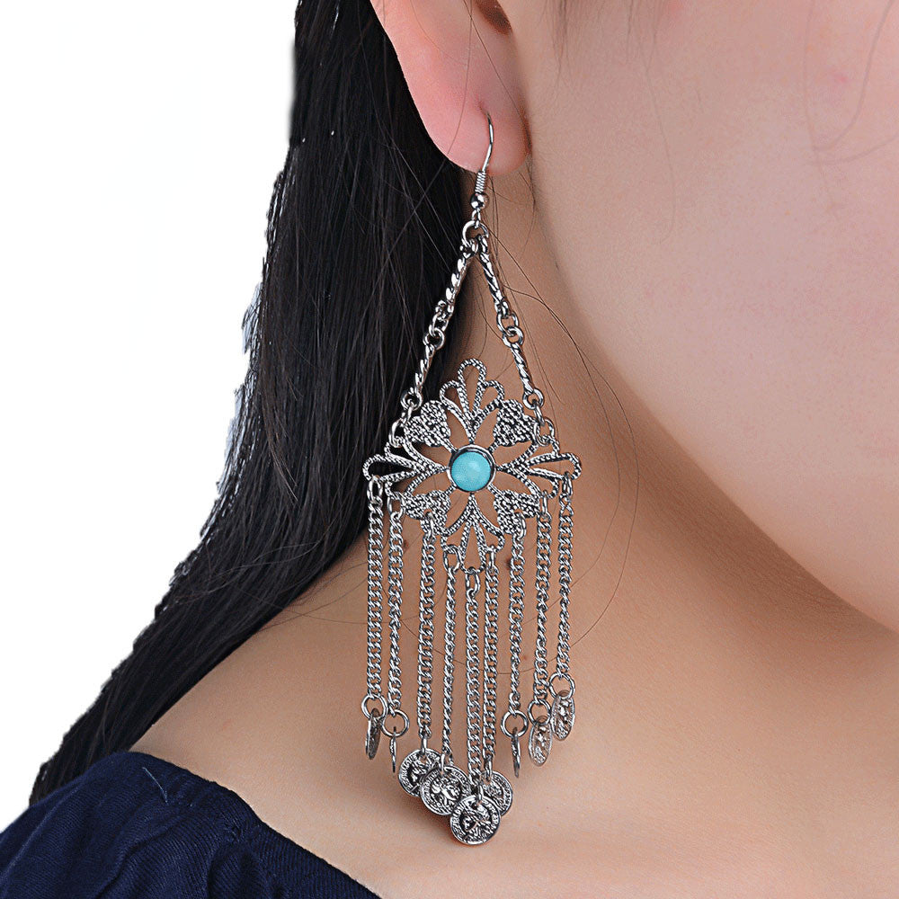 Popular Turquoise Tassel Earring