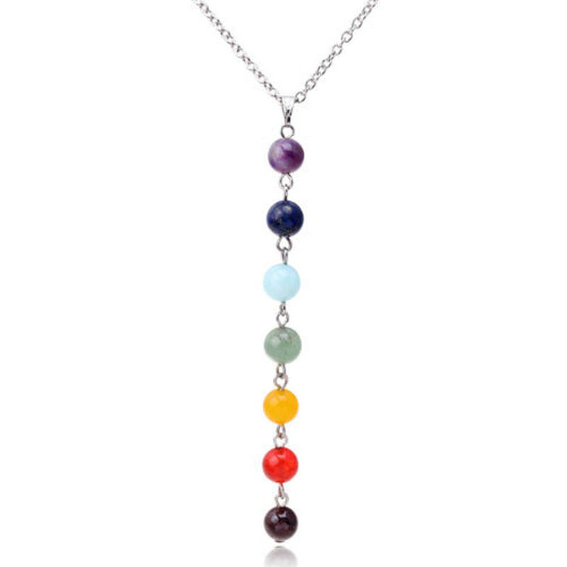 7 Chakra Gem Stone Beads Pendant and Necklace for Healing/Balancing