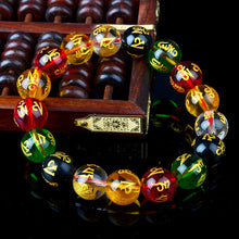 Om Energy Glass/Stone Engrave Multi Color Bracelets
